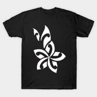 Tribal Plumeria in white T-Shirt